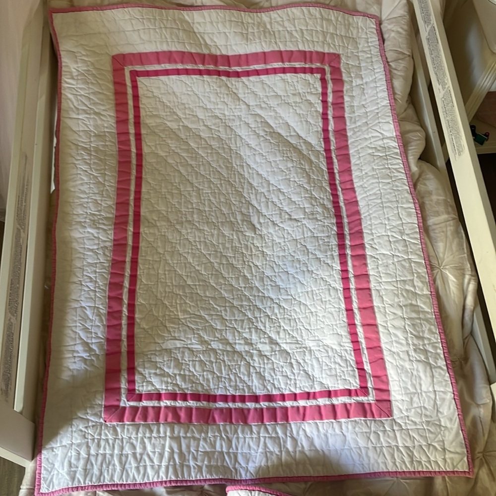 COPY - Pottery Barn Kids hot pink Harper toddler quilt & pillow sham - Picture 5 of 7